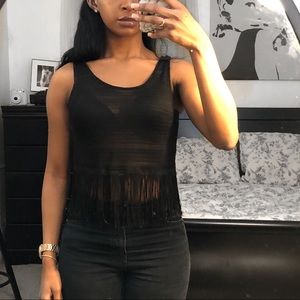 Black Knitted top with tassels